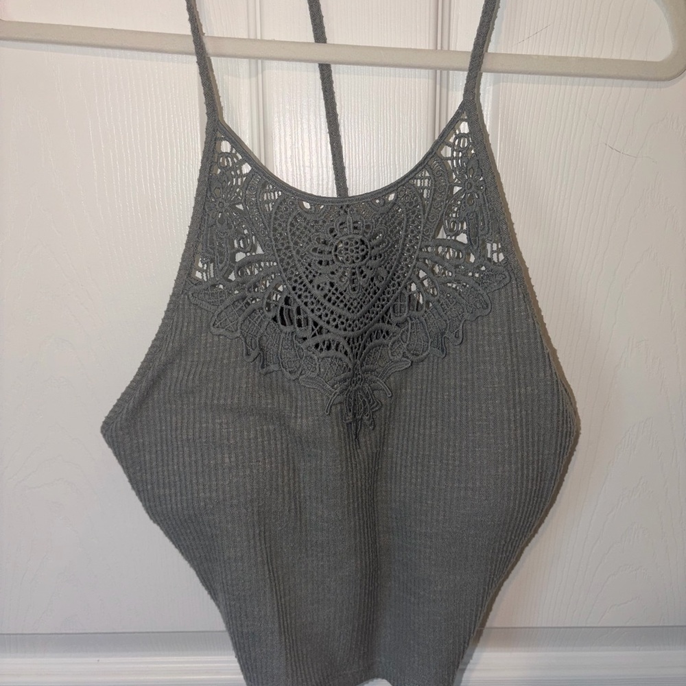 Green Crochet Halter Top